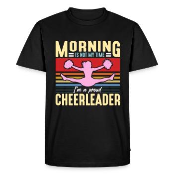 Pom-pom girl Le matin n’est pas mon heure, je suis une danseuse - T-shirt Premium bio Homme - noir - Devant - Nico (187cm)
