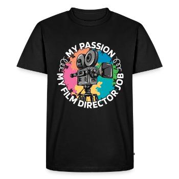 Réalisateur Ma passion Mon vidéaste - T-shirt Premium bio Homme - noir - Devant - Nico (187cm)