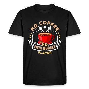 Joueur de hockey sur gazon Pas de café Amateur de café de hockey - T-shirt Premium bio Homme - noir - Devant - Nico (187cm)
