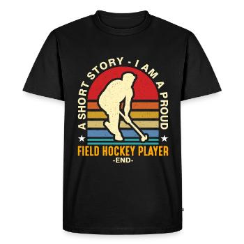 Field Hockey Player A Short Story I Am Ice Hockey - Men's Premium Organic T-Shirt - black - Front - Nico (187cm)