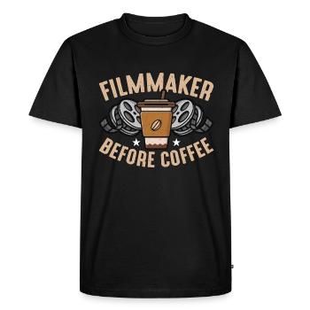 Filmmaker Before Coffee Director Coffee Lover - Men's Premium Organic T-Shirt - black - Front - Nico (187cm)
