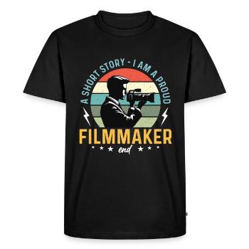 Cinéaste Une nouvelle Je suis fier d’être réalisateur - T-shirt Premium bio Homme - noir - Devant - Nico (187cm)