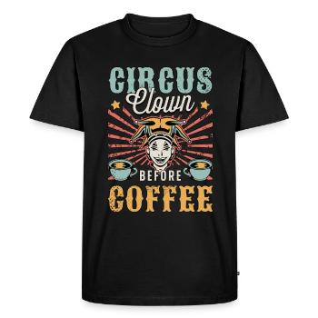 Circus Clown Before Loves Carnival Coffee Lover - Men's Premium Organic T-Shirt - black - Front - Nico (187cm)