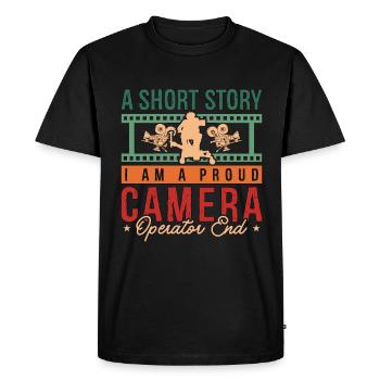 Cadreur Une histoire courte Je suis producteur vidéo - T-shirt Premium bio Homme - noir - Devant - Nico (187cm)