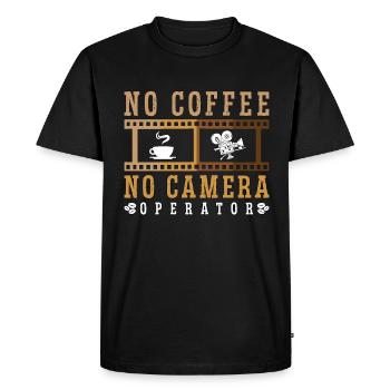 Caméraman Pas de café Pas de caméra Amateur de café - T-shirt Premium bio Homme - noir - Devant - Nico (187cm)