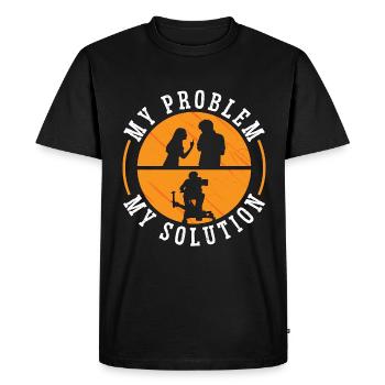 Cadreur Mon problème Mon pictogramme Papa Maman - T-shirt Premium bio Homme - noir - Devant - Nico (187cm)
