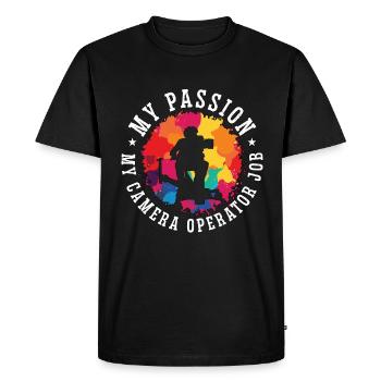 Cadreur Ma passion Ma caméra - T-shirt Premium bio Homme - noir - Devant - Nico (187cm)