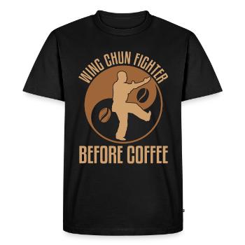 Combattant de Wing Chun avant l’amateur de café d’arts martiaux - T-shirt Premium bio Homme - noir - Devant - Nico (187cm)