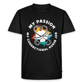Infirmière correctionnelle Ma passion Mon infirmière correctionnelle - T-shirt Premium bio Homme - noir - Devant - Nico (187cm)