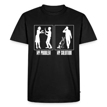 Berger Allemand Mon Problème Mon Pictogramme Papa - T-shirt Premium bio Homme - noir - Devant - Nico (187cm)