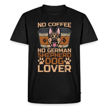 Chien de berger allemand sans café sans animal de compagnie amateur de café - T-shirt Premium bio Homme - noir - Devant - Nico (187cm)