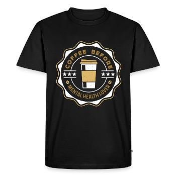 Café sur la santé mentale Sensibilisation à la santé Amateur de café - T-shirt Premium bio Homme - noir - Devant - Nico (187cm)