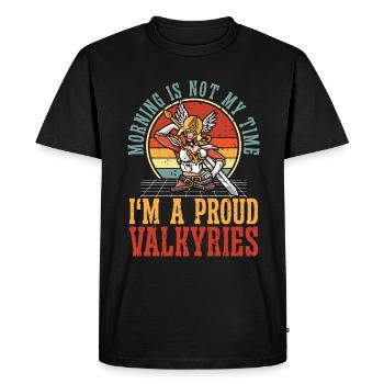 Valkyries Le matin n’est pas mon heure, je suis un Viking nordique - T-shirt Premium bio Homme - noir - Devant - Nico (187cm)