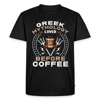 Greek Mythology Lover Before Ancient Coffee Lover - Men's Premium Organic T-Shirt - black - Front - Nico (187cm)