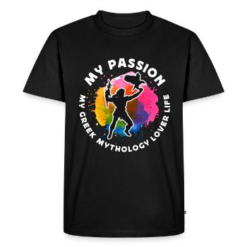 Amoureux de la mythologie grecque Ma passion Mon dieu de la mythologie - T-shirt Premium bio Homme - noir - Devant - Nico (187cm)