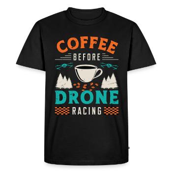 Drone Racing Lover Coffee Quadcopter Coffee Lover - Men's Premium Organic T-Shirt - black - Front - Nico (187cm)
