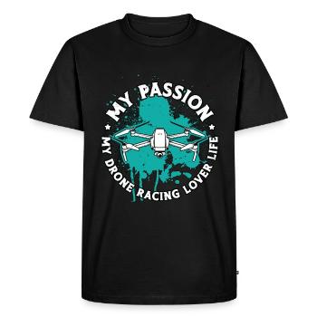 Drone Racing Lover My Passion My Drone FPV Race - Men's Premium Organic T-Shirt - black - Front - Nico (187cm)
