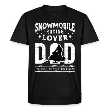 Amoureux des courses de motoneige Papa L’idole Snowboard - T-shirt Premium bio Homme - noir - Devant - Nico (187cm)