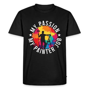 Peintre Ma passion Mon peintre Peintre Peintre automobile - T-shirt Premium bio Homme - noir - Devant - Nico (187cm)