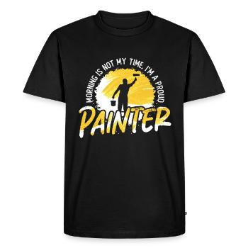 Painter Morning Is Not My Time I'm A Car Painter - Men's Premium Organic T-Shirt - black - Front - Nico (187cm)