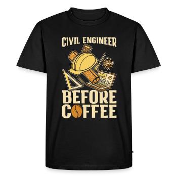 Civil Engineer Before Engineering Coffee Lover - Men's Premium Organic T-Shirt - black - Front - Nico (187cm)