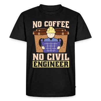 Civil Engineer No Coffee No Engineers Coffee Lover - Men's Premium Organic T-Shirt - black - Front - Nico (187cm)