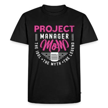 Project Manager Mom The Idol The Myth Team Leader - Men's Premium Organic T-Shirt - black - Front - Nico (187cm)