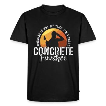 Le matin n’est pas mon heure Bétonneur - T-shirt Premium bio Homme - noir - Devant - Nico (187cm)