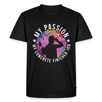 Finisseur de béton Ma passion Ma maçonnerie de béton - T-shirt Premium bio Homme - noir - Devant - Nico (187cm)