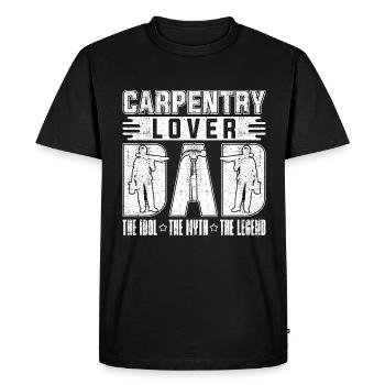 Menuiserie Amant Papa L’Idole Le Mythe Charpentier - T-shirt Premium bio Homme - noir - Devant - Nico (187cm)