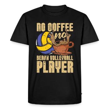 Beach-volley Pas de café Beachball Amateur de café - T-shirt Premium bio Homme - noir - Devant - Nico (187cm)