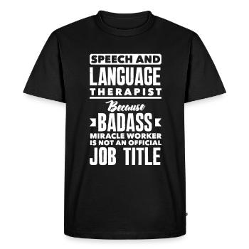 Speech therapist, speech therapist, speech therapist - Men's Premium Organic T-Shirt - black - Front - Nico (187cm)
