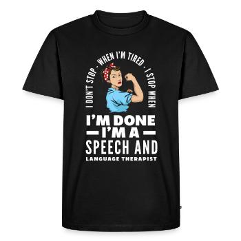 Speech therapist, speech therapist, speech therapist - Men's Premium Organic T-Shirt - black - Front - Nico (187cm)