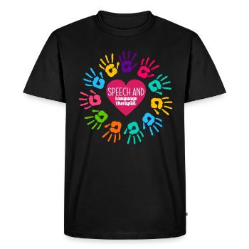 Speech therapist, speech therapist, speech therapist - Men's Premium Organic T-Shirt - black - Front - Nico (187cm)