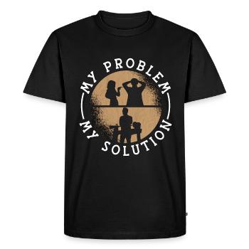 Woodturner My Problem My Pictogram Dad Woodworker - Men's Premium Organic T-Shirt - black - Front - Nico (187cm)