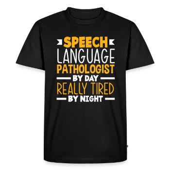 Speech therapist, speech therapist, speech therapist - Men's Premium Organic T-Shirt - black - Front - Nico (187cm)