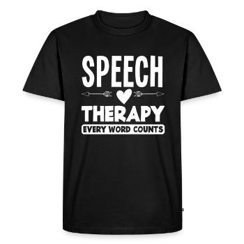 Speech therapist, speech therapist, speech therapist - Men's Premium Organic T-Shirt - black - Front - Nico (187cm)