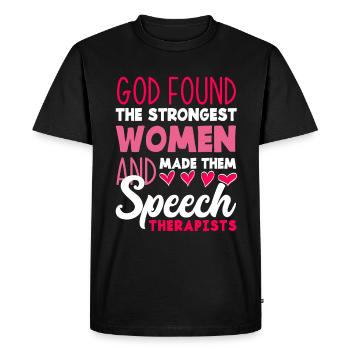 Speech therapist, speech therapist, speech therapist - Men's Premium Organic T-Shirt - black - Front - Nico (187cm)