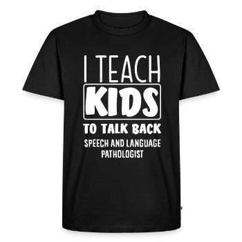 Speech therapist, speech therapist, speech therapist - Men's Premium Organic T-Shirt - black - Front - Nico (187cm)
