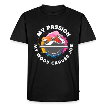 Wood Carver My Passion My Wood Carver Job Carving - Men's Premium Organic T-Shirt - black - Front - Nico (187cm)