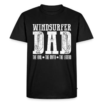 Windsurfer Dad The Idol The Myth Loves Windsurfing - Men's Premium Organic T-Shirt - black - Front - Nico (187cm)