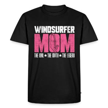 Maman véliplanchiste L’idole Le mythe aime la planche à voile - T-shirt Premium bio Homme - noir - Devant - Nico (187cm)