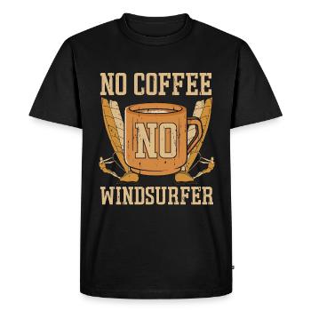 Windsurfer No Coffee No Windsurfing Coffee Lover - Men's Premium Organic T-Shirt - black - Front - Nico (187cm)