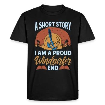 Windsurfer Une petite histoire Je suis un amateur de planche à voile - T-shirt Premium bio Homme - noir - Devant - Nico (187cm)