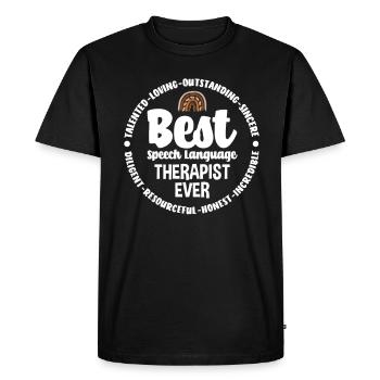 Speech therapist, speech therapist, speech therapist - Men's Premium Organic T-Shirt - black - Front - Nico (187cm)