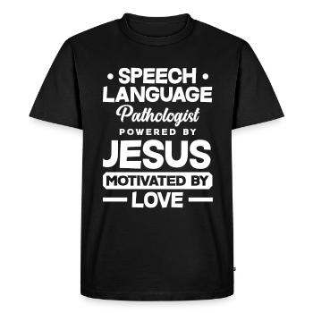 Speech therapist, speech therapist, speech therapist - Men's Premium Organic T-Shirt - black - Front - Nico (187cm)