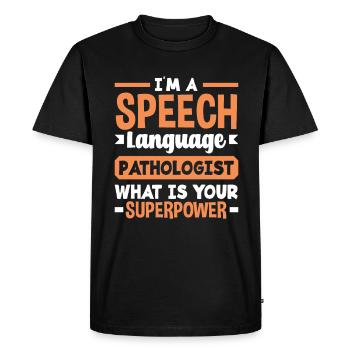 Speech therapist, speech therapist, speech therapist - Men's Premium Organic T-Shirt - black - Front - Nico (187cm)