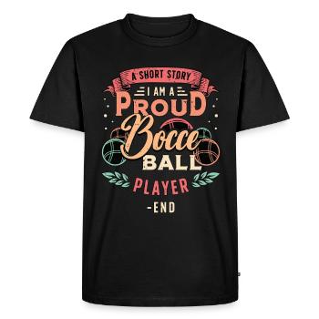 Joueur de pétanque Une histoire courte Je suis un amateur de pétanque - T-shirt Premium bio Homme - noir - Devant - Nico (187cm)