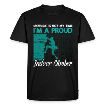 Indoor Climbing Morning Is Not My Time Bouldering - Men's Premium Organic T-Shirt - black - Front - Nico (187cm)