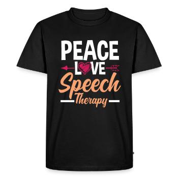 Speech therapist, speech therapist, speech therapist - Men's Premium Organic T-Shirt - black - Front - Nico (187cm)